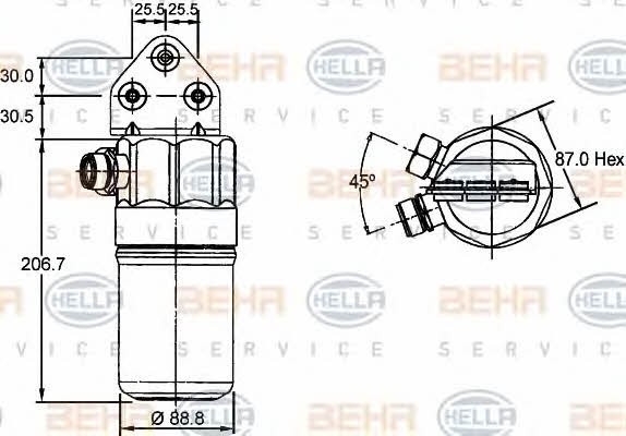 Behr-Hella 8FT 351 192-381 Осушувач кондиціонера 8FT351192381: Купити в Україні - Добра ціна на EXIST.UA!