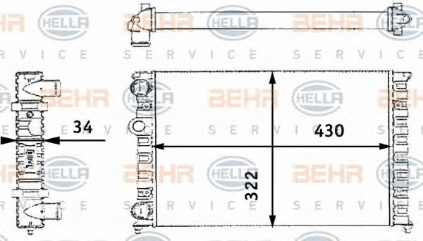 Behr-Hella 8MK 376 713-741 Радіатор охолодження двигуна 8MK376713741: Купити в Україні - Добра ціна на EXIST.UA!