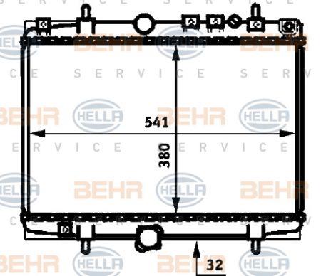 Behr-Hella 8MK 376 714-411 Радіатор охолодження двигуна 8MK376714411: Приваблива ціна - Купити в Україні на EXIST.UA!