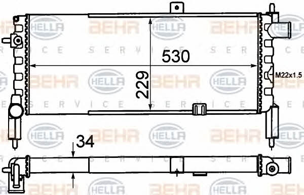 Радіатор охолодження двигуна Behr-Hella 8MK 376 715-761