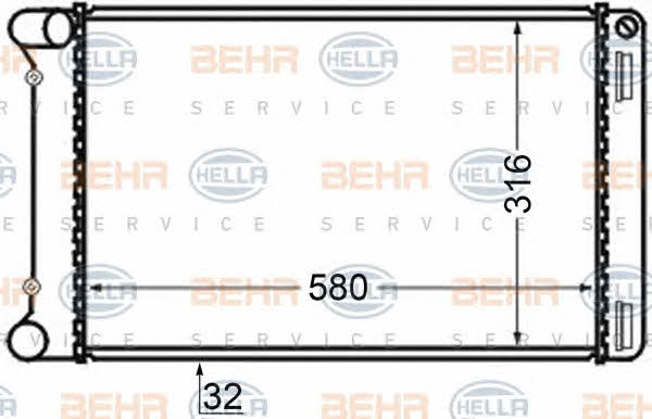 Радіатор охолодження двигуна Behr-Hella 8MK 376 704-641