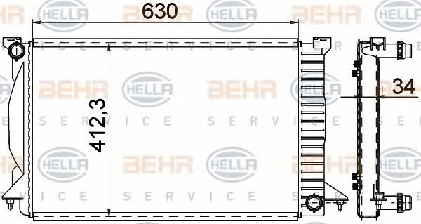 Behr-Hella 8MK 376 766-334 Радіатор охолодження двигуна 8MK376766334: Купити в Україні - Добра ціна на EXIST.UA!