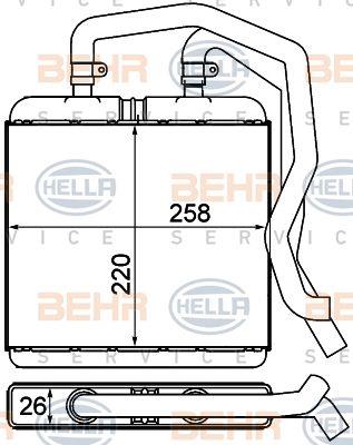 Behr-Hella 8FH 351 000-601 Радіатор опалювача салону 8FH351000601: Купити в Україні - Добра ціна на EXIST.UA!