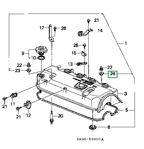 Прокладка болта крышки головки цилиндров Honda 90441-P64-000
