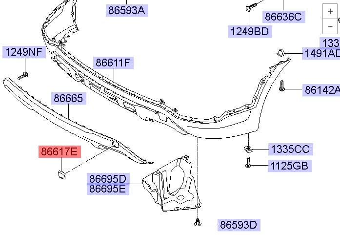 866672W500 Hyundai/Kia Заглушка буксировочного крюка