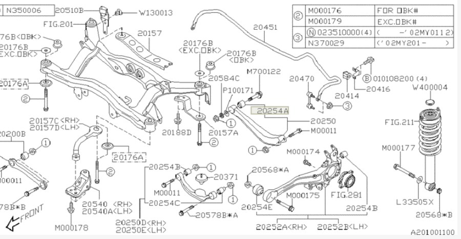 Сайлентблок задньої поперечної тяги внутрішній Subaru 20254AE010