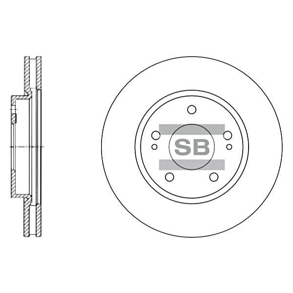 Sangsin SD4308 Диск гальмівний передній вентильований SD4308: Купити в Україні - Добра ціна на EXIST.UA!