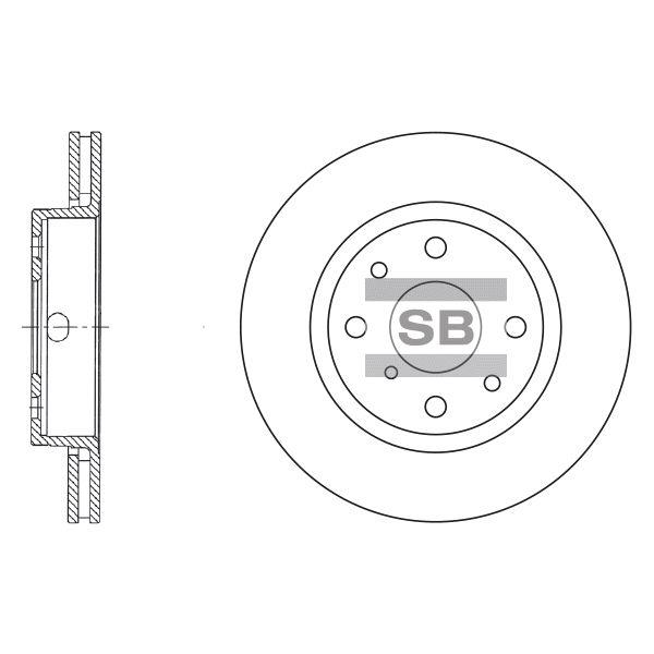 Sangsin SD2015 Диск гальмівний передній вентильований SD2015: Приваблива ціна - Купити в Україні на EXIST.UA!