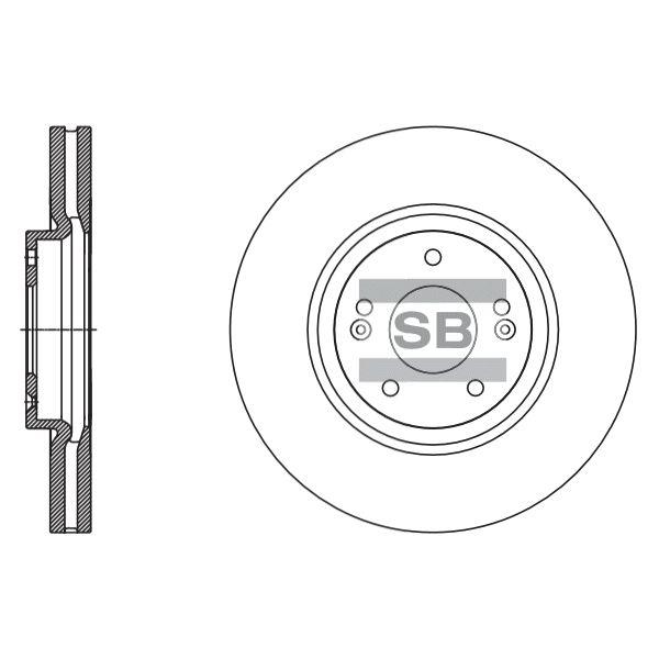 Sangsin SD1132 Диск гальмівний передній вентильований SD1132: Приваблива ціна - Купити в Україні на EXIST.UA!