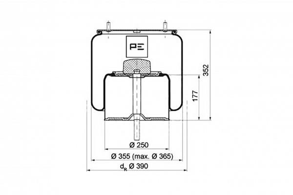 08402071A PE Automotive Кожух пневматичної ресори