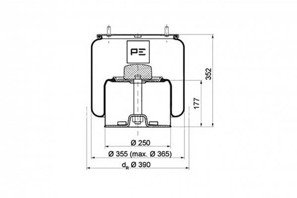 08402072A PE Automotive Кожух пневматичної ресори