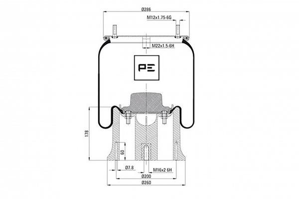 08430171A PE Automotive Кожух пневматичної ресори