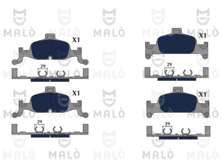 Malo 1051197 Гальмівні колодки, комплект 1051197: Купити в Україні - Добра ціна на EXIST.UA!