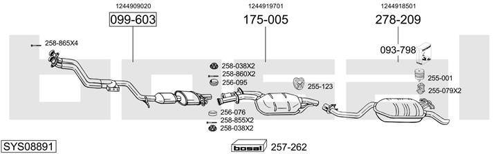 Bosal SYS08891 Система випуску відпрацьованих газів SYS08891: Приваблива ціна - Купити в Україні на EXIST.UA!