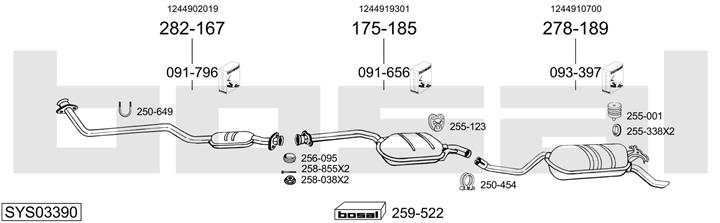 Bosal SYS03390 Система випуску відпрацьованих газів SYS03390: Купити в Україні - Добра ціна на EXIST.UA!