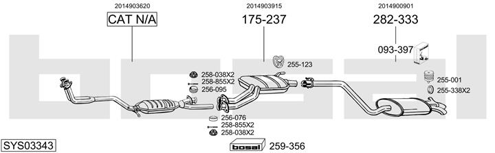 Bosal SYS03343 Система випуску відпрацьованих газів SYS03343: Купити в Україні - Добра ціна на EXIST.UA!
