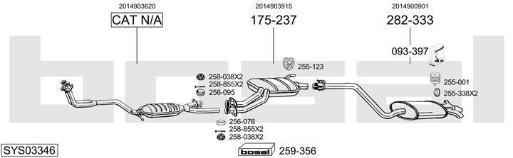 Bosal SYS03346 Система випуску відпрацьованих газів SYS03346: Купити в Україні - Добра ціна на EXIST.UA!
