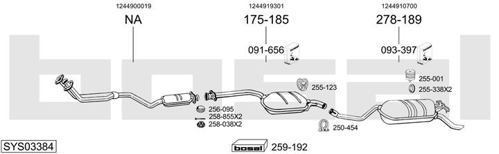 Bosal SYS03384 Система випуску відпрацьованих газів SYS03384: Купити в Україні - Добра ціна на EXIST.UA!