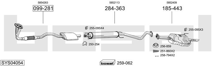 Bosal SYS04054 Система випуску відпрацьованих газів SYS04054: Купити в Україні - Добра ціна на EXIST.UA!