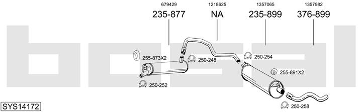 Bosal SYS14172 Система випуску відпрацьованих газів SYS14172: Приваблива ціна - Купити в Україні на EXIST.UA!