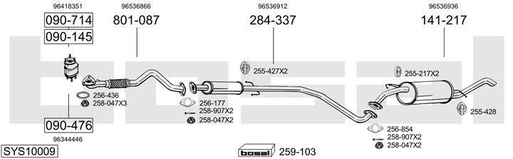 Bosal SYS10009 Система випуску відпрацьованих газів SYS10009: Купити в Україні - Добра ціна на EXIST.UA!
