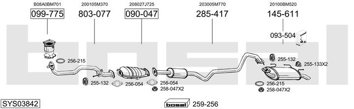 Bosal SYS03842 Система випуску відпрацьованих газів SYS03842: Приваблива ціна - Купити в Україні на EXIST.UA!