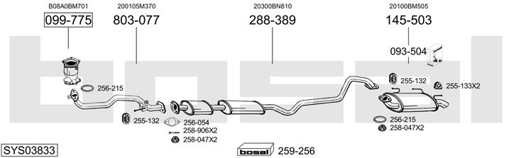 Bosal SYS03833 Система випуску відпрацьованих газів SYS03833: Купити в Україні - Добра ціна на EXIST.UA!