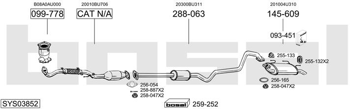 Bosal SYS03852 Система випуску відпрацьованих газів SYS03852: Купити в Україні - Добра ціна на EXIST.UA!