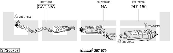 Bosal SYS00757 Система випуску відпрацьованих газів SYS00757: Купити в Україні - Добра ціна на EXIST.UA!