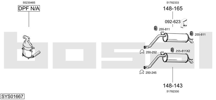 Bosal SYS01667 Система випуску відпрацьованих газів SYS01667: Купити в Україні - Добра ціна на EXIST.UA!