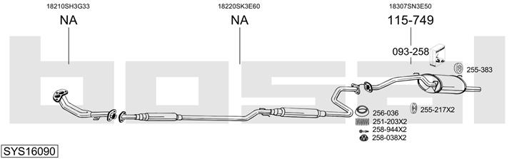 Bosal SYS16090 Система випуску відпрацьованих газів SYS16090: Купити в Україні - Добра ціна на EXIST.UA!