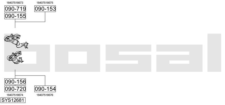 Bosal SYS12681 Система випуску відпрацьованих газів SYS12681: Приваблива ціна - Купити в Україні на EXIST.UA!