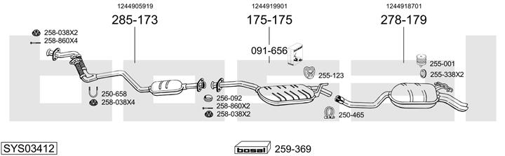 Bosal SYS03412 Система випуску відпрацьованих газів SYS03412: Купити в Україні - Добра ціна на EXIST.UA!
