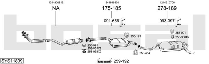 Bosal SYS11809 Система випуску відпрацьованих газів SYS11809: Купити в Україні - Добра ціна на EXIST.UA!