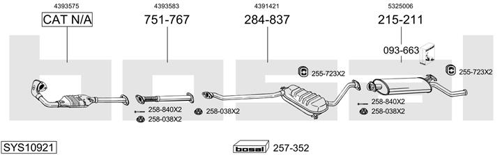 Bosal SYS10921 Система випуску відпрацьованих газів SYS10921: Купити в Україні - Добра ціна на EXIST.UA!