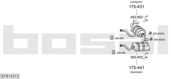 Bosal SYS14313 Система випуску відпрацьованих газів SYS14313: Купити в Україні - Добра ціна на EXIST.UA!