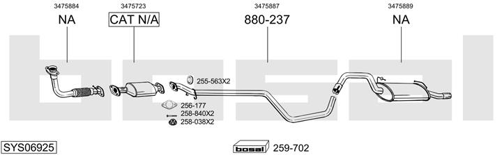 Bosal SYS06925 Система випуску відпрацьованих газів SYS06925: Приваблива ціна - Купити в Україні на EXIST.UA!
