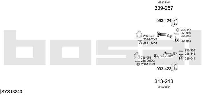 Bosal SYS13240 Система випуску відпрацьованих газів SYS13240: Купити в Україні - Добра ціна на EXIST.UA!