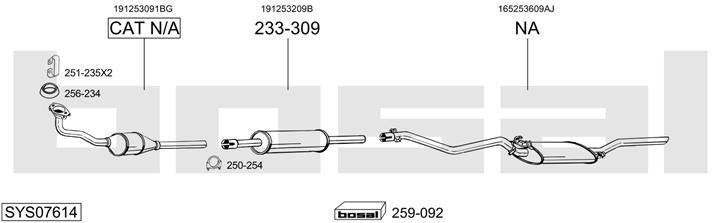 Bosal SYS07614 Система випуску відпрацьованих газів SYS07614: Купити в Україні - Добра ціна на EXIST.UA!