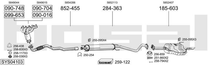 Bosal SYS04103 Система випуску відпрацьованих газів SYS04103: Купити в Україні - Добра ціна на EXIST.UA!