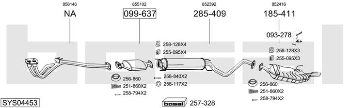 Bosal SYS04453 Система випуску відпрацьованих газів SYS04453: Приваблива ціна - Купити в Україні на EXIST.UA!