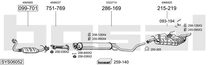 Bosal SYS06052 Система випуску відпрацьованих газів SYS06052: Купити в Україні - Добра ціна на EXIST.UA!