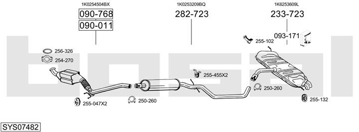 Bosal SYS07482 Система випуску відпрацьованих газів SYS07482: Купити в Україні - Добра ціна на EXIST.UA!