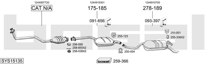 Bosal SYS15135 Система випуску відпрацьованих газів SYS15135: Купити в Україні - Добра ціна на EXIST.UA!