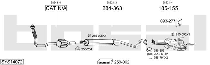 Bosal SYS14072 Система випуску відпрацьованих газів SYS14072: Купити в Україні - Добра ціна на EXIST.UA!