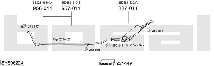 Bosal SYS06224 Система випуску відпрацьованих газів SYS06224: Купити в Україні - Добра ціна на EXIST.UA!