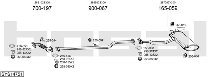 Bosal SYS14751 Система випуску відпрацьованих газів SYS14751: Купити в Україні - Добра ціна на EXIST.UA!