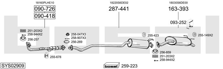 Bosal SYS02909 Система випуску відпрацьованих газів SYS02909: Купити в Україні - Добра ціна на EXIST.UA!