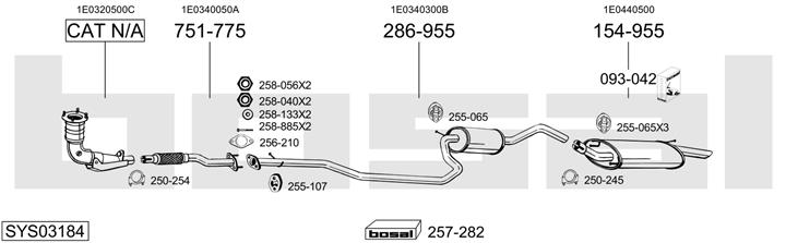 Bosal SYS03184 Система випуску відпрацьованих газів SYS03184: Купити в Україні - Добра ціна на EXIST.UA!