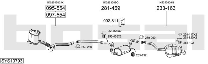 Bosal SYS10793 Система випуску відпрацьованих газів SYS10793: Купити в Україні - Добра ціна на EXIST.UA!